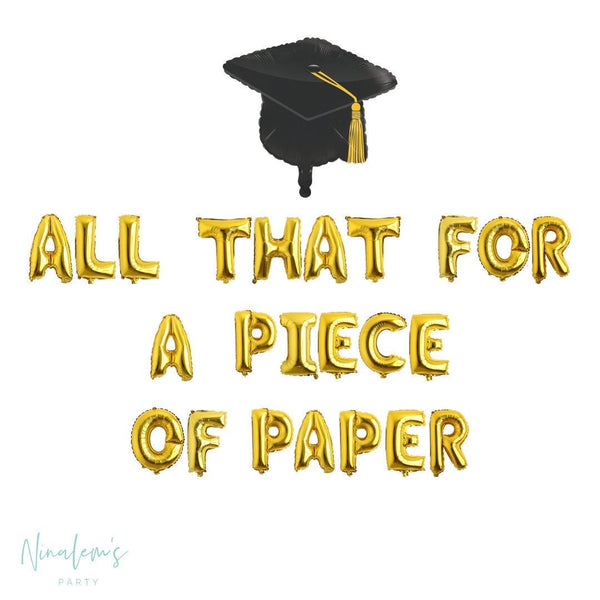 Graduation Party Decorations, All That For A Piece of Paper Balloon Banner, Graduation Balloons, Graduation Party, High School, College
