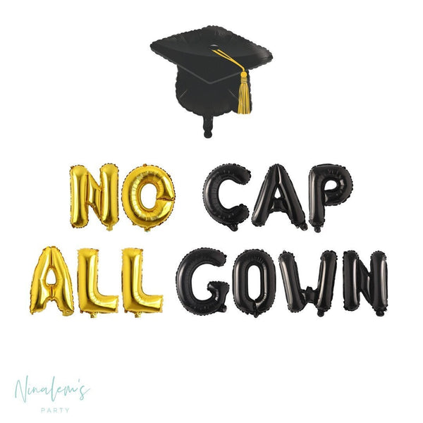 Graduation Decorations, No Cap All Gown Balloon Banner, Graduation Balloons, College Graduation Balloons, Grad Party Decor, High School