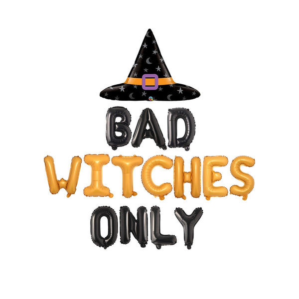 Halloween Decorations, Bad Witches Only Balloon Banner, Halloween Balloons, Halloween Party Decorations, Halloween Party Decor,