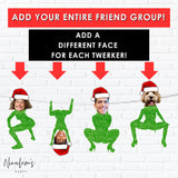 Christmas Party Decorations, Funny Christmas Party Twerk Face Banner, Funny Friendsmas Banner, Friendsmas Decorations, Funny Christmas Decor