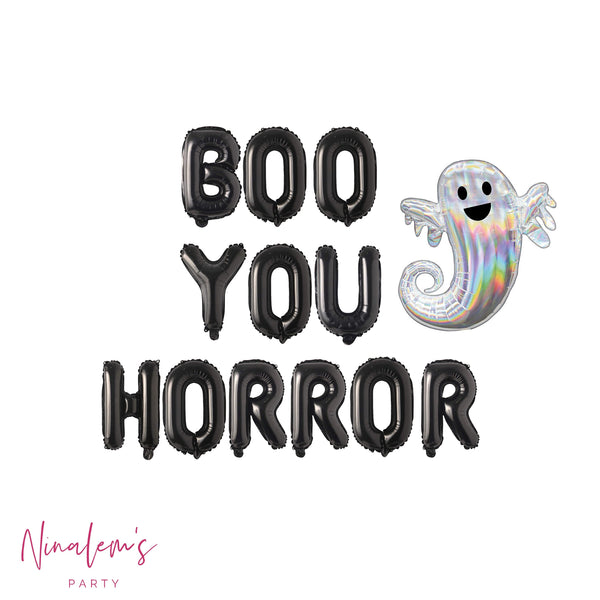 Halloween Party Decorations, Boo You Horror Balloon Banner, Halloween Decor, Halloween Balloons, Halloween Bachelorette Decorations,