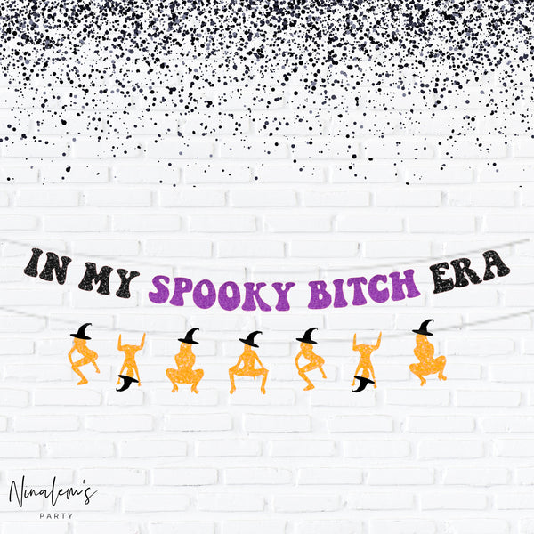 Halloween Decorations, In My Spooky Bitch Era Banner, Halloween Party Sign, Halloween Hen Party, Funny Halloween Party