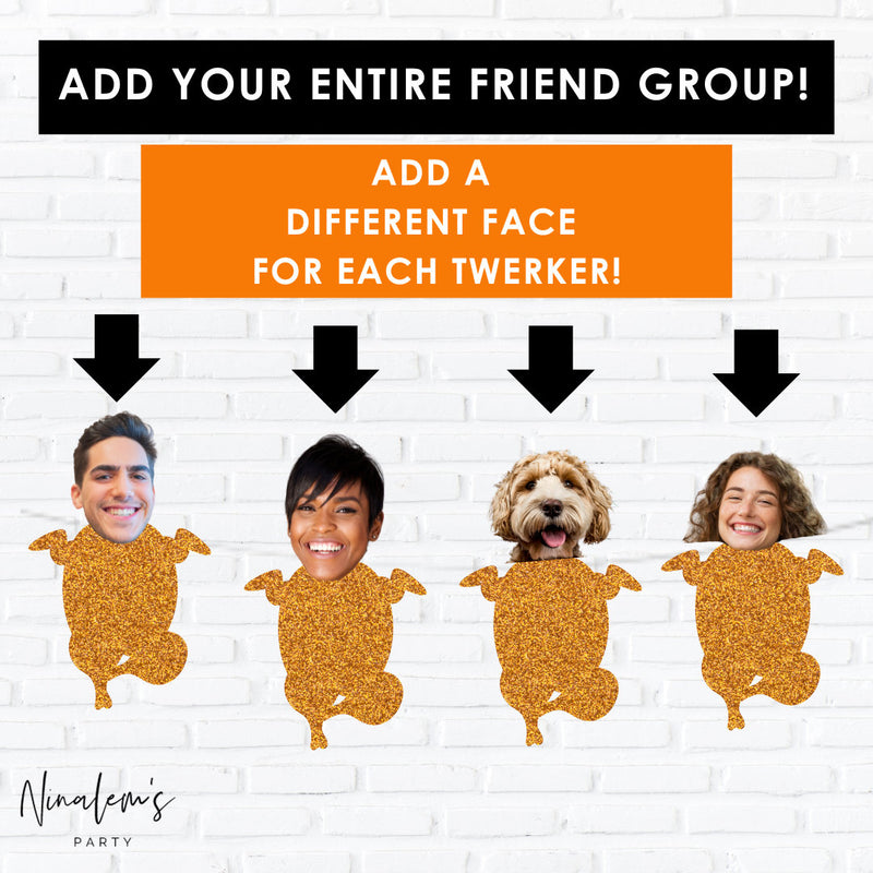 Friendsgiving Decorations, Dancing Turkey Face Banner, Funny Thanksgiving Party Face Banner, Friendsgiving Sign, Friendsgiving Decor