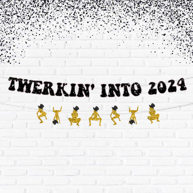 New Years Eve Decorations, Twerking Into 2024 Banner, Funny NYE Decorations, 2024 Decorations, New Years Eve Sign, NYE Party, New Years Eve