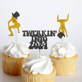 New Years Eve Decorations, Twerking Into 2024 cupcake toppers, Funny NYE Decorations, 2023 Decorations, New Years Eve Sign, NYE Party,
