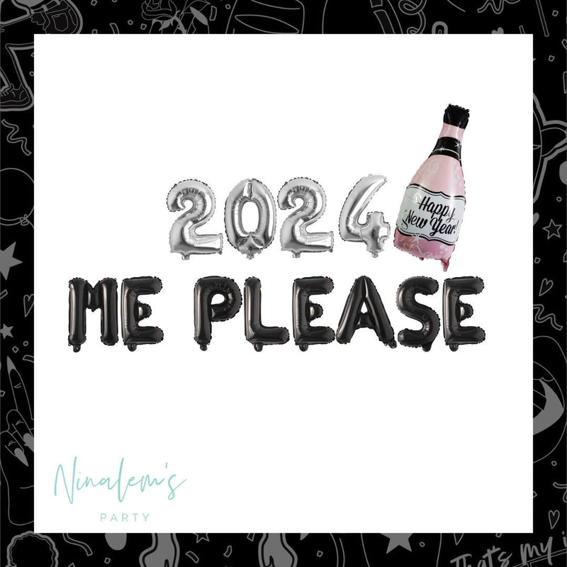 New Years Eve Decorations, 2024 Me Please Balloon Banner, NYE Decorations, 2024 Decorations, New Years Eve Balloons, NYE Party