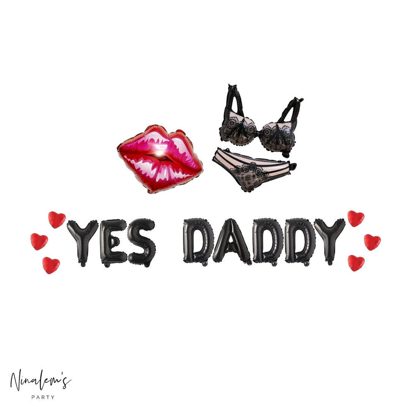 Valentine's Day Decorations, Yes Daddy Balloon Banner, Valentines Day Balloons, Naughty Valentines Day Decor, Sexy VDay Decor