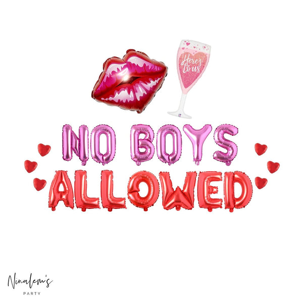 Valentine's Day Decorations, No Boys Allowed Balloon Banner, Valentines Day Decorations, Valentines Day Balloons, Anti VDay