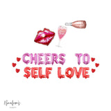 Valentine's Day Decorations, Cheers To Self Love Balloon Banner, Valentines Day Decorations, Valentines Day Balloons, Anti Valentines Day