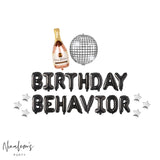 21st Birthday Decorations, Birthday Behavior Balloon Banner, Birthday Sign, Birthday Balloons, Birthday Party Decor 21st, 30th, 25th, 35th